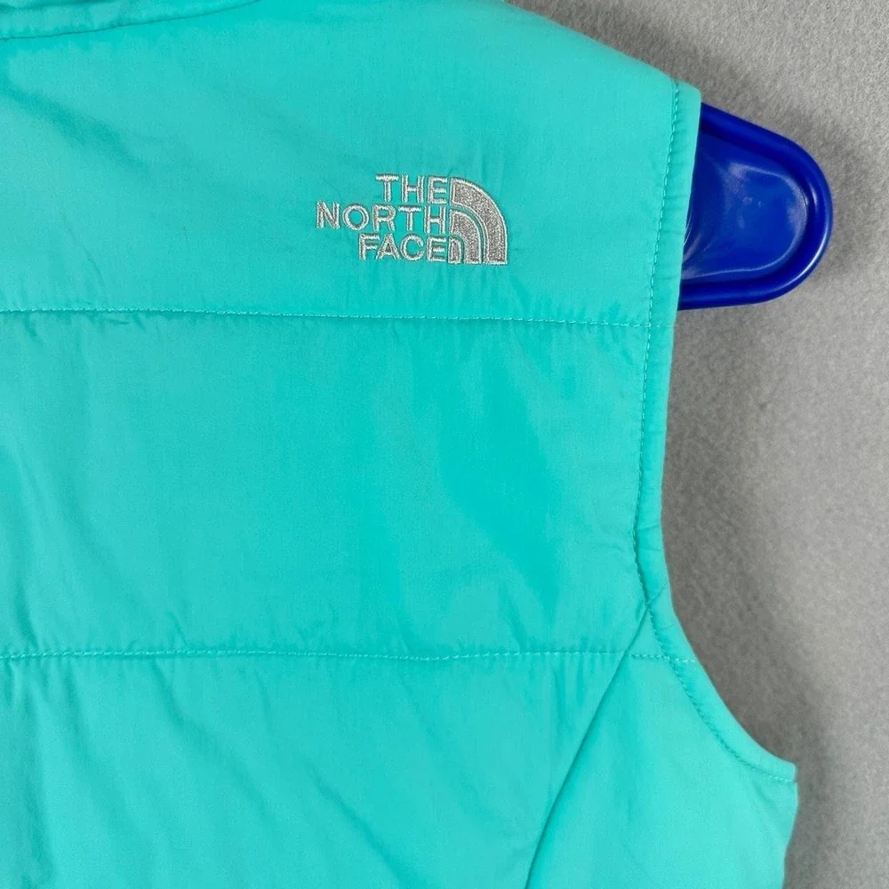 The North Face Vest Girls L 14/16 Teal Quilted Puffer Winter Outdoor Hiking‎